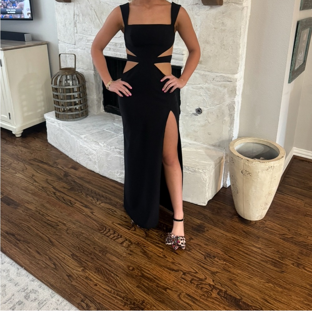 Michael Costello X Revolve Elegant Black Cut-Out Dress